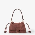 FENDI Mamma Baguette Medium Brown ostrich leather bag